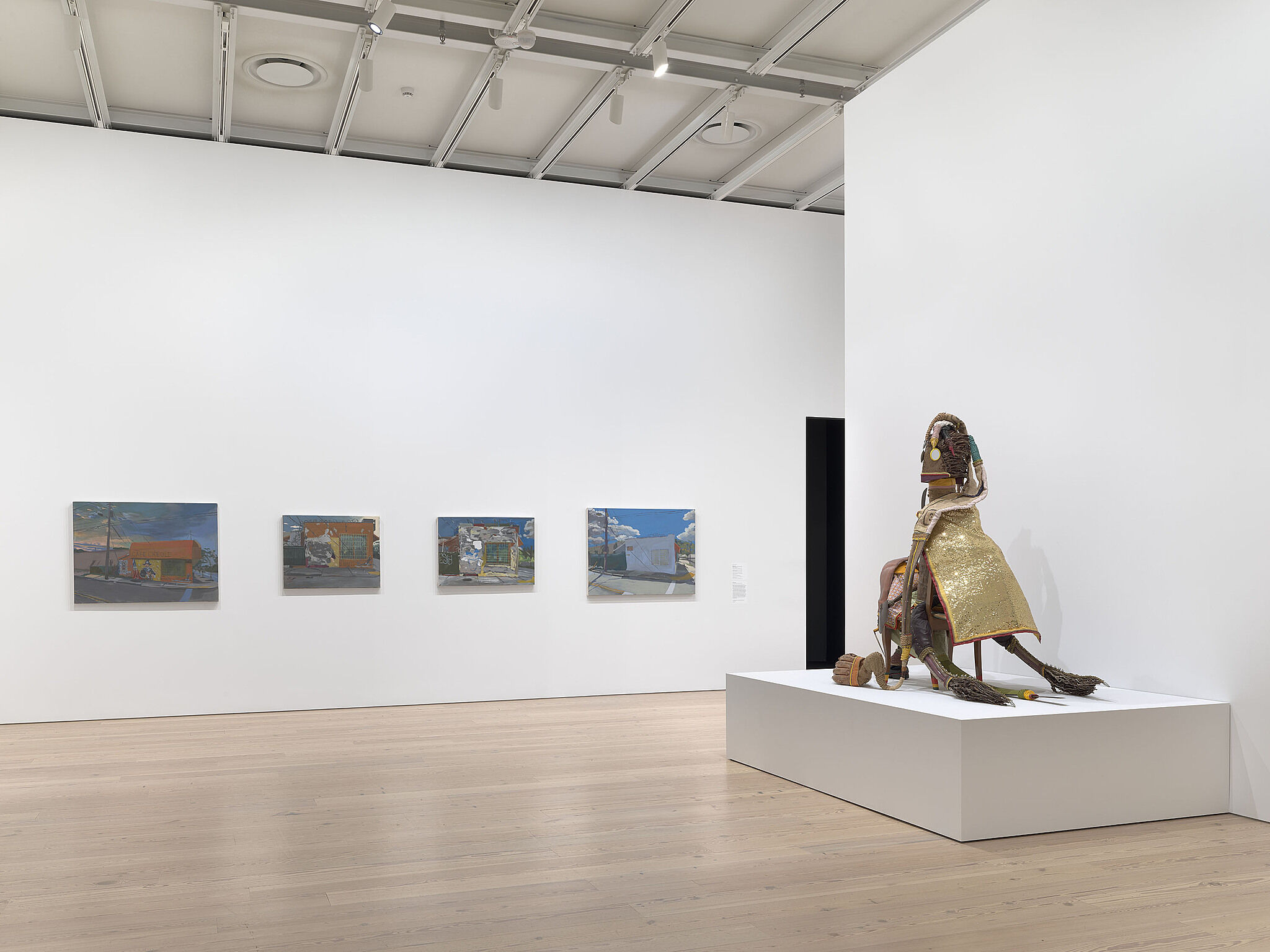 An installation view of artworks in a gallery.