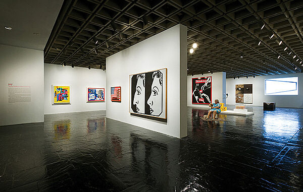 Large artworks in a Whitney Museum gallery.