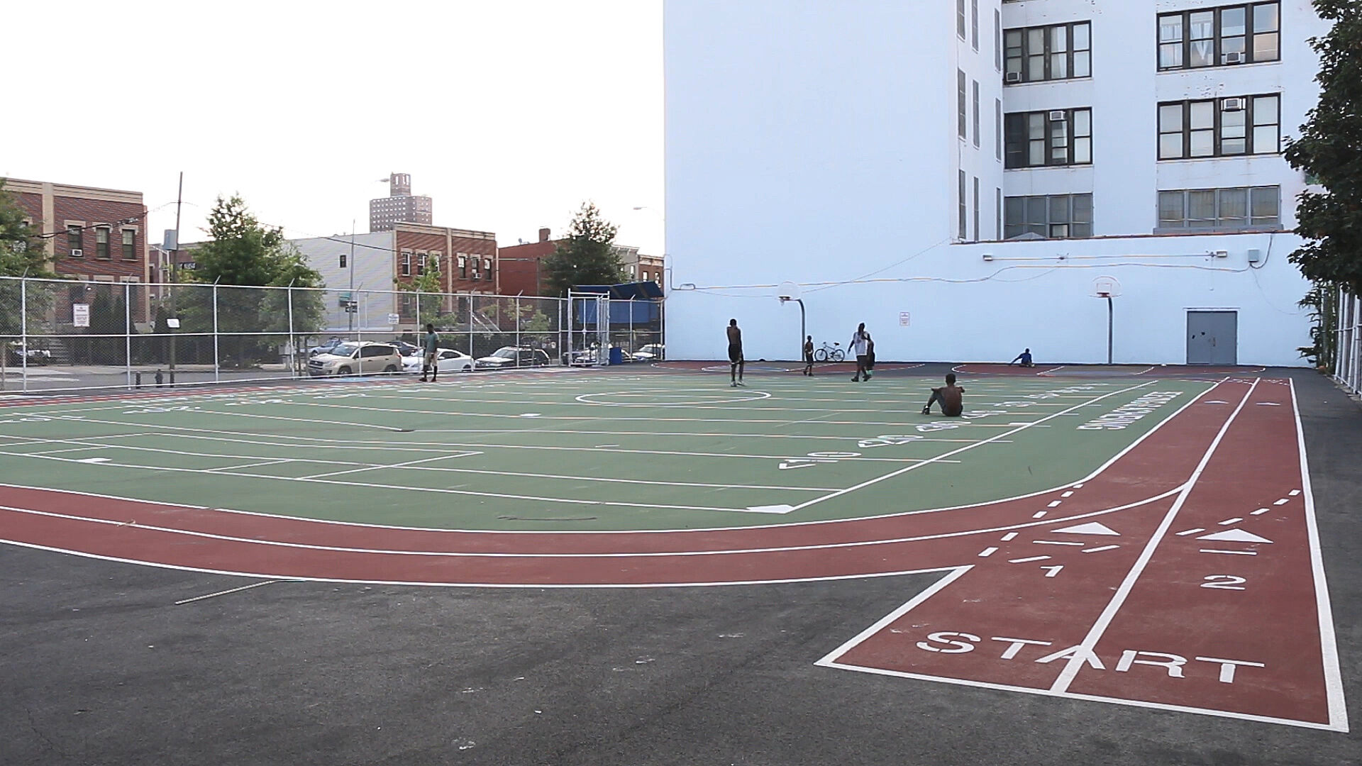 Photograph of a running track.