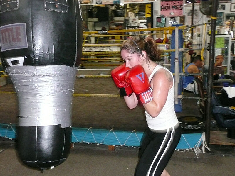 A person boxing.